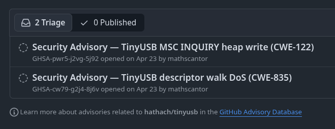 tinyusb-github-security-advisory-submissions