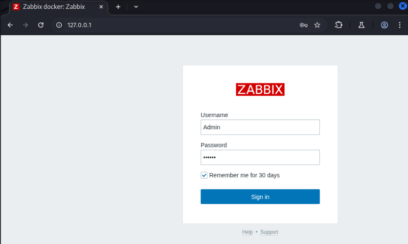 zabbix-login